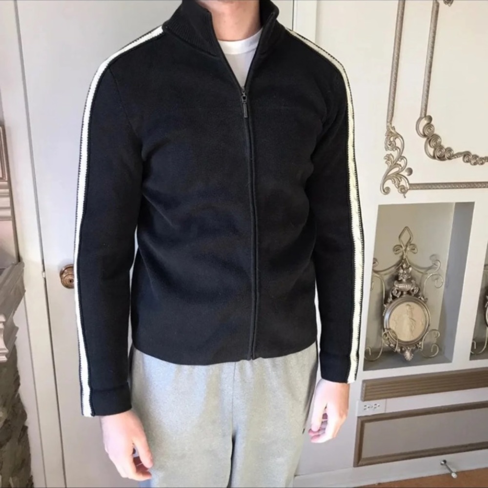 Tommy Hilfiger Full Zip men’s sweater sweatshirt cableknit knit large L